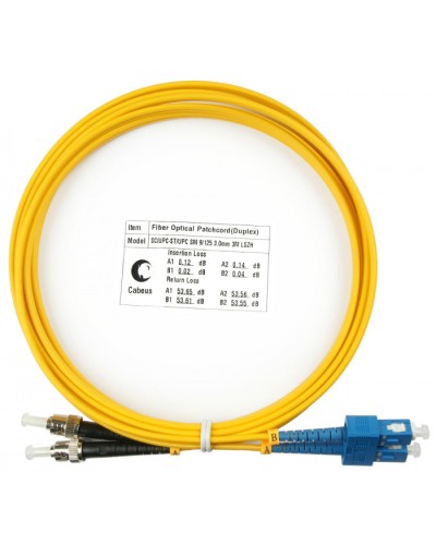 Шнур оптический duplex SC-ST 9/125 sm 3м LSZH Cabeus FOP(d)-9-SC-ST-3m в Тюмени Патч-корды оптические Pintop.ru