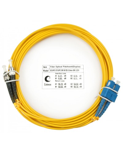 Шнур оптический duplex SC-ST 9/125 sm 5м LSZH Cabeus FOP(d)-9-SC-ST-5m в Тюмени Патч-корды оптические Pintop.ru