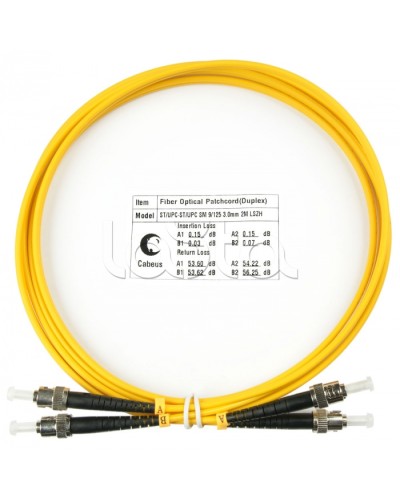 Шнур оптический duplex ST-ST 9/125 sm 2м LSZH Cabeus FOP(d)-9-ST-ST-2m в Тюмени Патч-корды оптические Pintop.ru