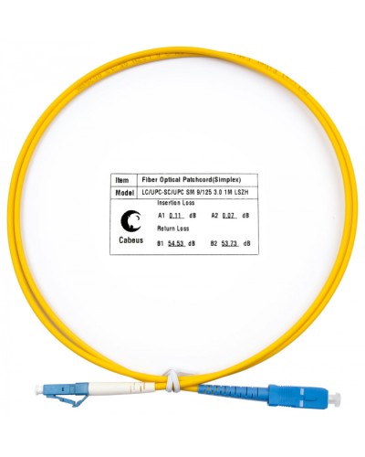 Шнур оптический simplex LC-SC 9/125 SM 1 м LSZH Cabeus FOP(s)-9-LC-SC-1M в Тюмени Патч-корды оптические Pintop.ru