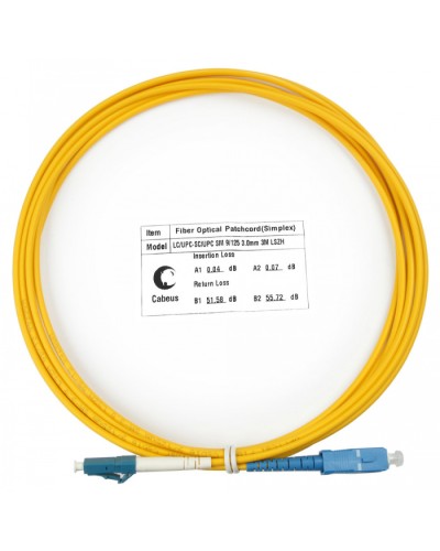 Шнур оптический simplex LC-SC 9/125 SM 3 м LSZH Cabeus FOP(s)-9-LC-SC-3M в Тюмени Патч-корды оптические Pintop.ru