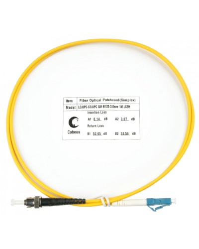 Шнур оптический simplex LC-ST 9/125 sm 1м LSZH Cabeus FOP(s)-9-LC-ST-1m в Тюмени Патч-корды оптические Pintop.ru