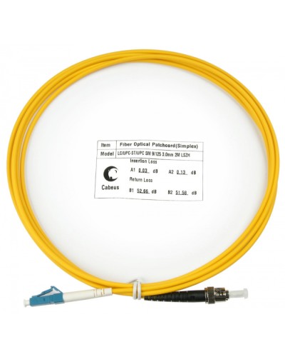 Шнур оптический simplex LC-ST 9/125 sm 2м LSZH Cabeus FOP(s)-9-LC-ST-2m в Тюмени Патч-корды оптические Pintop.ru