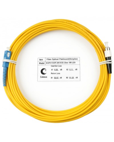 Шнур оптический simplex SC-FC 9/125 SM 10 м LSZH в Тюмени Патч-корды оптические Pintop.ru