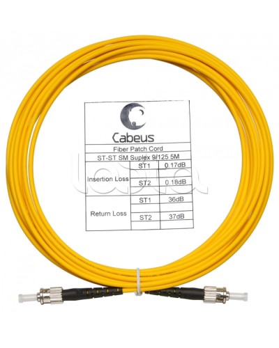 Шнур оптический simplex ST-ST 9/125 sm 10м LSZH Cabeus FOP(s)-9-ST-ST-10m в Тюмени Патч-корды оптические Pintop.ru