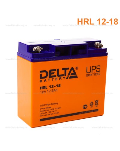Аккумулятор свинцово-кислотный Delta HRL 12-18 в Тюмени Электротехническое оборудование Pintop.ru