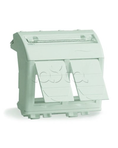 Адаптер для 2-х информационных разъемов Systimax, белый, 2мод DKC 76617B в Тюмени Аксессуары для стоек и шкафов Pintop.ru