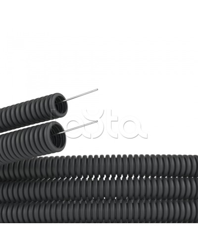 Труба гофр. DN29мм,полиамид 6, с протяжкой, темно-серый DKC (PA612935F0) в Тюмени Труба гофрированная Pintop.ru