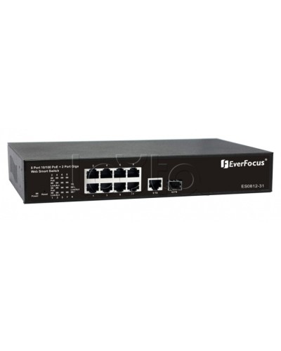 Коммутатор PoE 8-портовый EverFocus ES0812-31 в Тюмени Коммутаторы Pintop.ru