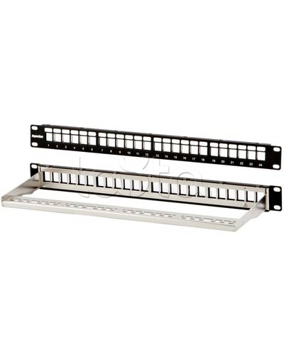 Модульная патч-панель 19, 24 порта, Flat Type, 1U, для экранированных модулей Hyperline PPBL3-19-24-SH-RM в Тюмени Патч панель Pintop.ru