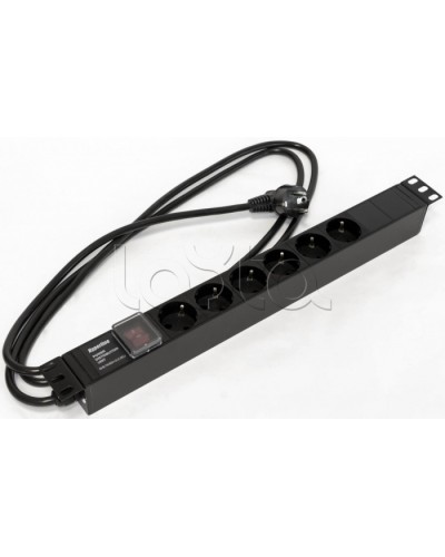 Блок розеток Hyperline SHE19-6SH-S-2.5EU в Тюмени Блоки розеток Pintop.ru