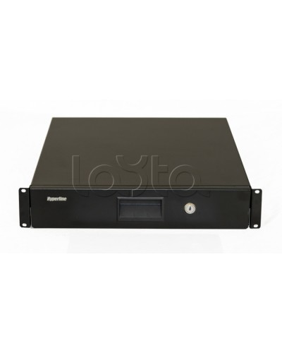 Полка (ящик) для документов Hyperline (TDR3-2U-460-RAL9004) в Тюмени Полки для шкафов и стоек Pintop.ru