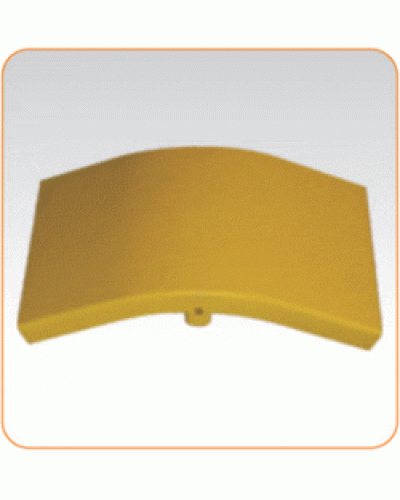 Крышка внешнего изгиба 45° оптического лотка 120 мм, желтая LANMASTER LAN-OT120-EC45C в Тюмени Аксессуары для кабель-канала Pintop.ru