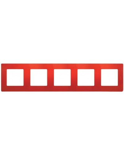 Рамка 5 постов Etika красный Legrand 672535 в Тюмени Аксессуары для кабель-канала Pintop.ru