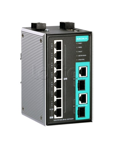 Коммутатор PoE 10-портовый Moxa EDS-P510A-8PoE-2GTXSFP-T в Тюмени Коммутаторы Pintop.ru