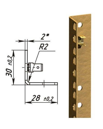 Направляющие L-образные для шкафов 33U (2 шт/уп.) TLK TLK-VNS2-L-33U в Тюмени Полки для шкафов и стоек Pintop.ru