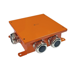 Коробка металлическая, огн. E-110,о/п 164х164х65, 6 метал. гермоввода 18-25мм, IP66, 4P оранж Экопласт (56619)