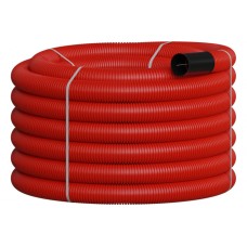 NR090 Двустенная труб.а ПНД гибкая, тип 450, SN12, с зондом, D90мм (20м) цвет красный Экопласт 801090-20