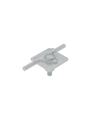 Универсальный соединитель для прутка Ø 5-10 мм с 1 пластиной 40х40 мм КМ-Профиль (USM-D5-10) в Тюмени Аксессуары для лотков Pintop.ru