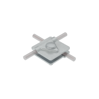 Универсальный соединитель для прутка Ø 5-10 мм с 2 пластинами 40х40 мм КМ-Профиль (2USM-D5-10)