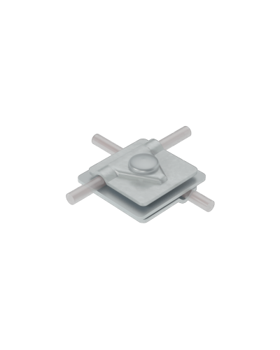 Универсальный соединитель для прутка Ø 5-10 мм с 3 пластинами 40х40 мм CU КМ-Профиль (3USM-D5-10 CU) в Тюмени Аксессуары для лотков Pintop.ru