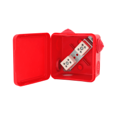 Коробка распределительная огнестойкая КРОПС-П1, IP54, габаритные размеры 100х100х50 мм, для кабелей сечением до 2,5 мм2, 4 клеммы КМ-Профиль (FRJB-KM-P1-2.5-04-КРОПС-IP54)