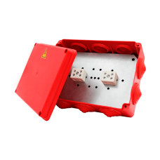 Коробка распределительная огнестойкая КРОПС-П4, IP54, габаритные размеры 150х110х70 мм, для кабелей сечением до 16 мм2, 6 клемм КМ-Профиль (FRJB-KM-P4-16-06-КРОПС-IP54)
