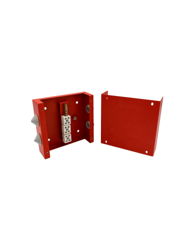 Коробка распределительная огнестойкая КРОПС, IP65, габаритные размеры 100х100х60 мм, для кабелей сечением до 2,5 мм2, 4 клеммы КМ-Профиль (FRJB-KM-ST4-2.5-04-КРОПС-IP65) в Тюмени Распределительные коробки Pintop.ru