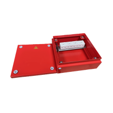 Коробка распределительная огнестойкая КРОПС, IP65, габаритные размеры 150х150х80 мм, для кабелей сечением до 10 мм2, 4 клеммы КМ-Профиль (FRJB-KM-ST5-10-04-КРОПС-IP65)