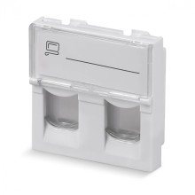 Вставка 45x45 (Mosaic) для 2 модулей формата Keystone Jack (арт.078610) Cabeus (FP-L-45-2M)