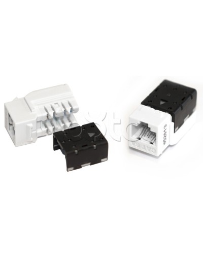 Вставка Keystone Jack RJ-45(8P8C), категория 6A, 110 IDC оранжевая Hyperline (KJNE-8P8C-C6A-90-OR) в Тюмени Модули Keystone Pintop.ru