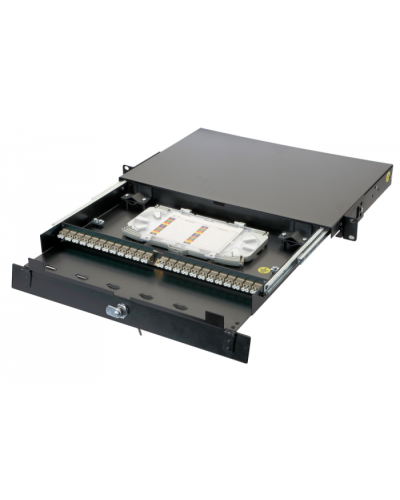 Оптическая панель серии 47D-24, 19 1U 16 дуплекс LC адаптеров, OM2 Eurolan (47D-24-20-2L-16-11BL) в Тюмени Кросс оптический Pintop.ru