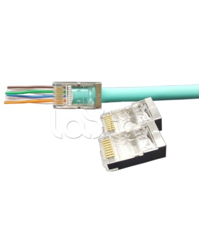 Разъем легкой оконцовки RJ-45 (8P8C) под витую пару Hyperline (PLEZ-8P8C-U-C6-100) в Тюмени Патч-корды и пигтейлы Pintop.ru