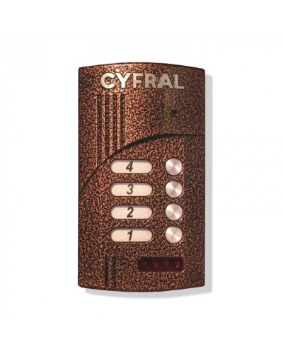 Блок вызова видеодомофона на 4 абонента Цифрал M-4.2/VС в Тюмени Вызывные аудиопанели малоабонентные Pintop.ru