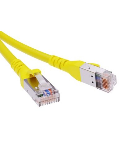 Патч-корд экранированный CAT6A SF/UTP 4х2, LSZH, желтый, 1м DKC RN6ASF4510YL в Тюмени Патчкорды (медные) Pintop.ru