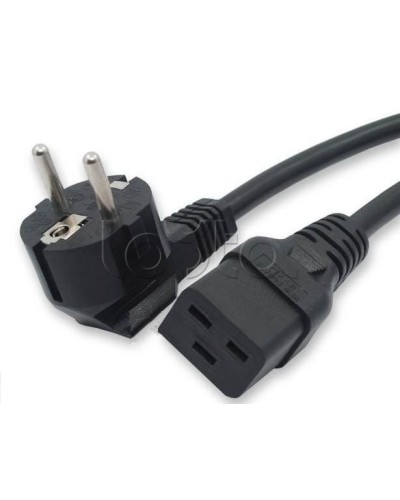 Кабель питания (Shucko - C19), 16A, угловая вилка, 5м Hyperline PWC-IEC19-SHM-5.0-BK в Тюмени Патч-корды и пигтейлы Pintop.ru
