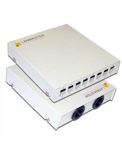 Кросс оптический настенный, металлический, на 8 SC адаптеров LANMASTER (LAN-FOBM-WM-8SC) в Тюмени Кросс оптический Pintop.ru