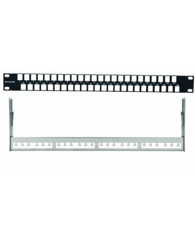 Наборная коммутационная панель 19”, 1U, 48 портов UTP/FTP Eurolan (27F-00-48BL) в Тюмени Патч-панели Pintop.ru