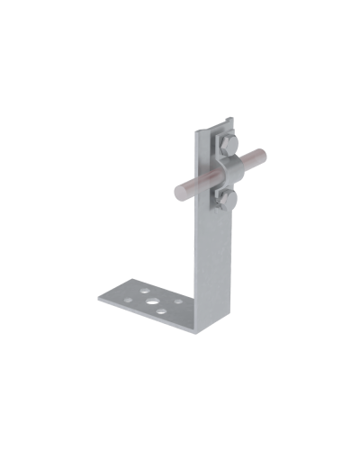 Угловой держатель болтовой для прутка Ø 5-10 мм H150 мм CU КМ-Профиль (UDB-H150-D5-10 CU) в Тюмени Монтажные материалы Pintop.ru