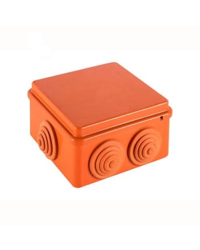 JBS100 Коробка огн. E110, о/п 100х100х55мм, без галогена, 6 вых., IP55, 10P, (0,15-2,5 мм2), цвет оранж. Экопласт (43427HF) в Тюмени Распределительные коробки Pintop.ru