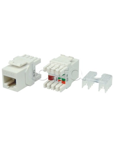 Вставка Keystone Jack RJ-45(8P8C) Hyperline KJ8-8P8C-C5e-180-WH в Тюмени Модули Keystone Pintop.ru