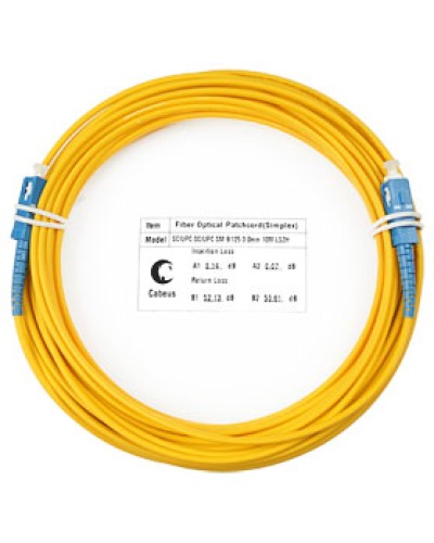 Патч-корд волоконно-оптический (шнур) SM 9/125 simplex SC-SC LSZH (10м) Cabeus FOP(s)-9-SC-SC-10m в Тюмени Патч-корды оптические Pintop.ru