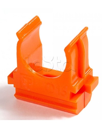 Крепёж-клипса для труб АБС-пластик оранжевая д20 в малой упаковке (10шт/1000шт уп/кор) Промрукав (PR13.0067) в Тюмени Держатели, клипсы, скобы Pintop.ru