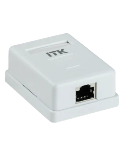 Настенная розетка, разъем RJ-45 (8P8C) категории 5е, FTP 1-порт ITK (CS2-1C5EF-12) в Тюмени Розетки компьютерные и телефонные Pintop.ru