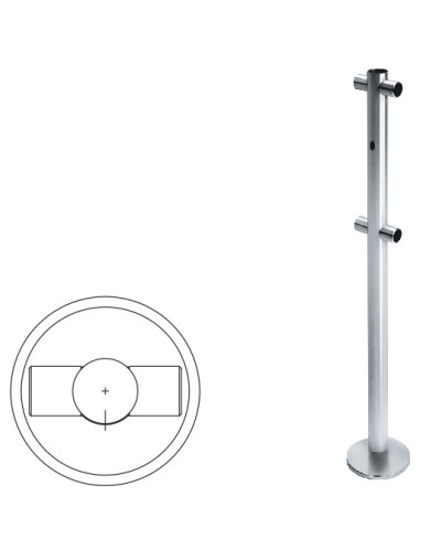 Стойка ограждения i-образная с отверстием под фиксатор (антик серебро) Oxgard в Тюмени Ограждения Pintop.ru