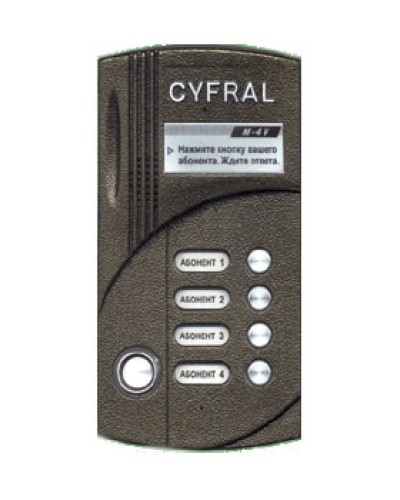 Блок вызова видеодомофона на 4 абонентов Цифрал M-4M/TVС в Тюмени Блоки вызова многоабонентные Pintop.ru