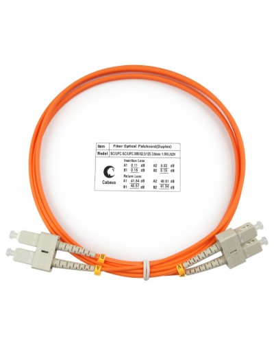 Шнур оптический duplex SC-SC 62,5/125 mm 1,5м LSZH Cabeus FOP-62-SC-SC-1,5m в Тюмени Патч-корды оптические Pintop.ru