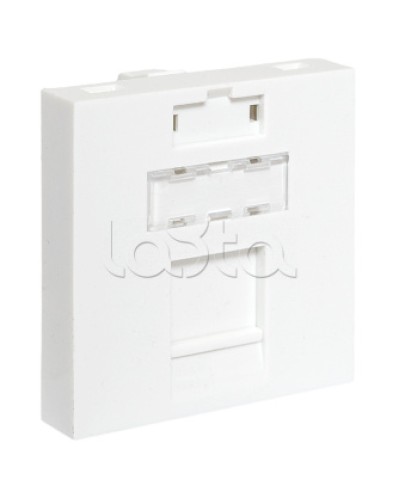 Вставка розеточная TERACOM PRO 45x45мм формат Mosaic на 1 модуль Keystone белая EKF (TRP-INS-MOS-2M1P-WH) в Тюмени Розетки компьютерные и телефонные Pintop.ru