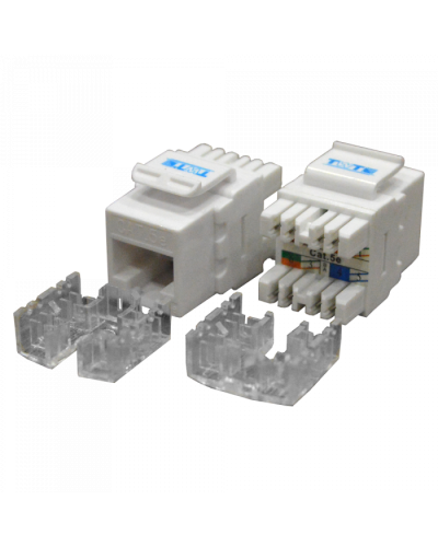 Модуль Keystone RJ45, Cat.5E, UTP, 180 градусов, белый TWT (TWT-OK45UTP180/5E-WH) в Тюмени Модули Keystone Pintop.ru