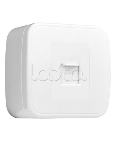 Минск Розетка RJ-45 1-местная, ОП 1А, 120В, белая EKF Basic (EGK01-035-10) в Тюмени Розетки компьютерные и телефонные Pintop.ru